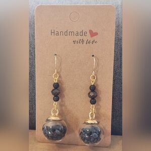 Handmade Black Orb Earrings